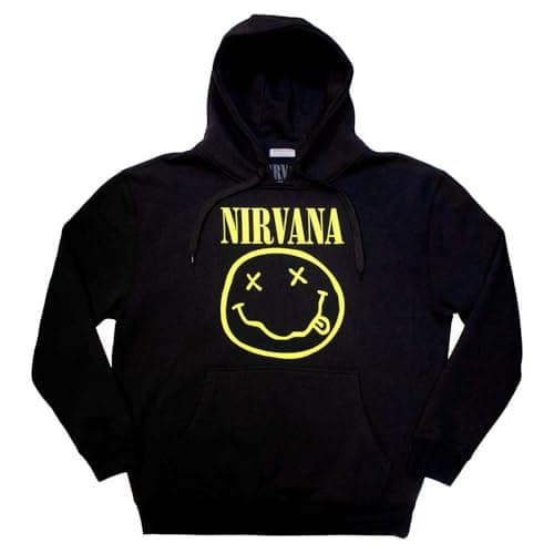 Rock Off officially licensed products Nirvana Yellow Grunge Face Pullover Hoodie Size XL