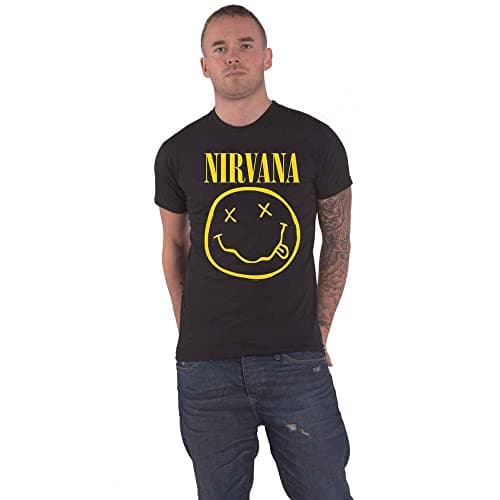Nirvana T Shirt Flower Sniffin Band Logo Nevermind Official Mens Black Size L