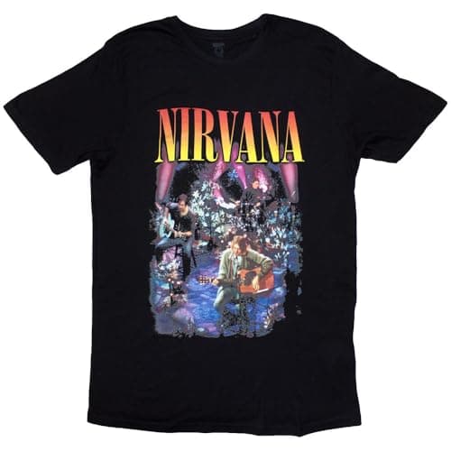 Nirvana T Shirt Unplugged Photo Band Logo Official Womens Black Size L