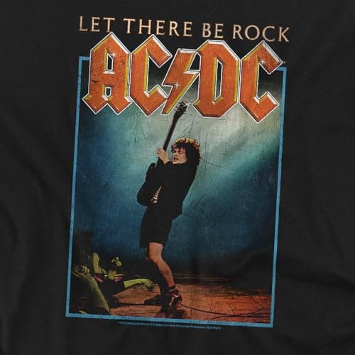 Popfunk ACDC Let There Be Rock Album T Shirt (X-Large, Black)