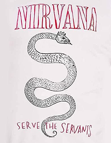 Nirvana T Shirt Serpent Snake Serve The Servants Band Logo Official Mens White Size L