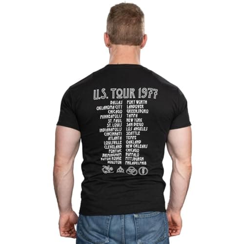 Led Zeppelin Adult Unisex United States America 1977 Tour Concert T-shirt Black