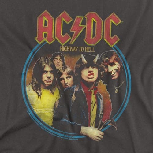 Popfunk ACDC Highway to Hell Album T Shirt (Large) Charcoal
