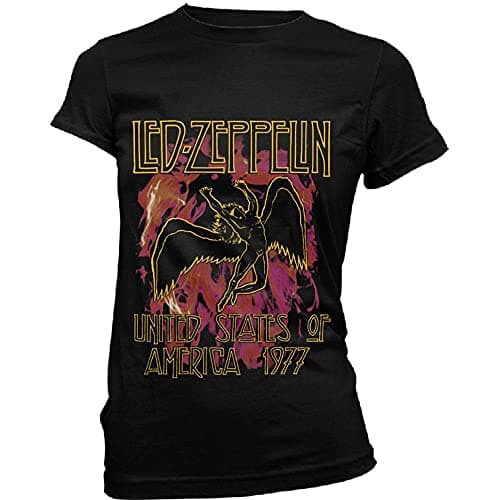 Led Zeppelin Damen T-Shirt Black Flames im Test – Junior Fit