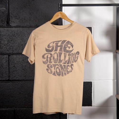 Rolling Stones Men's 0's Logo T-Shirt X-Large Sand