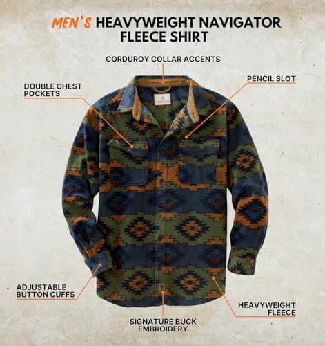 Legendary Whitetails Mens Long Sleeve Fleece Button Up Shirt, Asphalt Ridge, XL