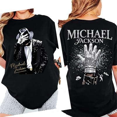 King of Pop Music Legend Tee – Vintage Pop Icon Inspired Graphic T-Shirt – Double Sided Music Biopc Fan Shirt – Retro Dance Legend Graphic Shirt - Pepper Charcoal Color
