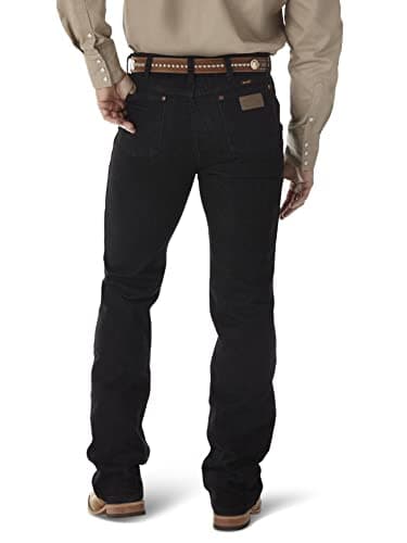 Wrangler Men's Cowboy Cut Stretch Slim Fit Boot Cut Jean, Black Stretch, 42W x 30L