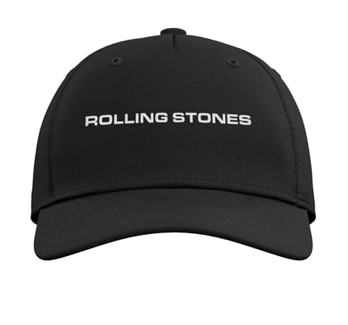 Official The Rolling Stones Foreign Tongues Logo Adjustable Printed Baseball Hat, Black