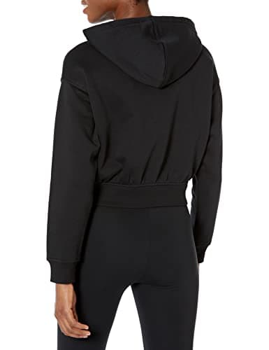 Amazon Essentials Women's Crop Pullover Hoodie Sweatshirt with Kangaroo Pocket (Available in Plus Size), Black, Small