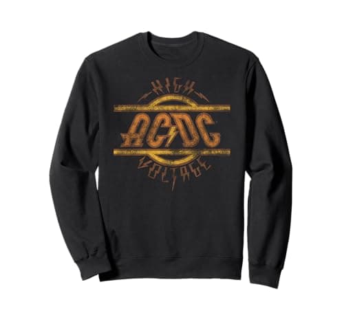 Official AC/DC High Voltage Logo Distressed Vintage Band Sweatshirt
