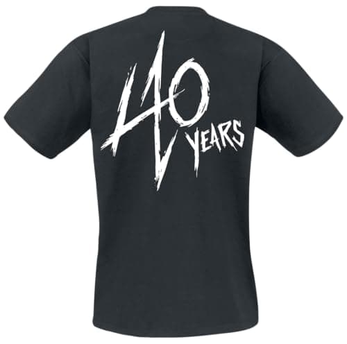 Metallica Men's 40th Anniversary Songs Logo (Back Print) Slim Fit T-Shirt Large Black