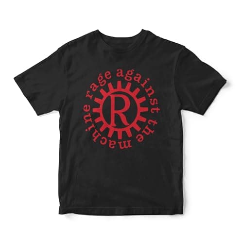 Men's T-Shirt Rage Rock Againsts The Machines Band Crew Neck Shirts Short Sleeve Cotton Tees Top for Men Black X-Large