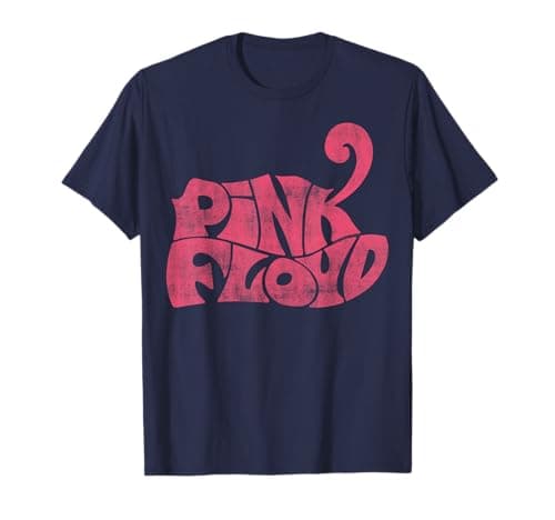 Official Pink Floyd Retro Logo Classic Rock Band Music T-Shirt