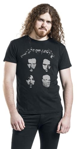 Metallica Rock Off Men's 4 Faces T-Shirt Medium Black