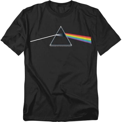 Popfunk Pink Floyd Dark Side of The Moon Album Rock Music T-Shirt, Large (Black)