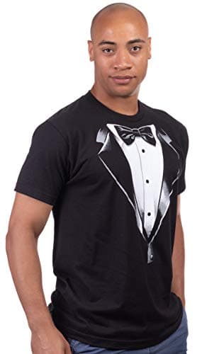 Tuxedo T-Shirt - Classic Party Humor Vintage Funny Tux Tee Joke Concert Festival Shirt for Men Women-(Black,2XL)