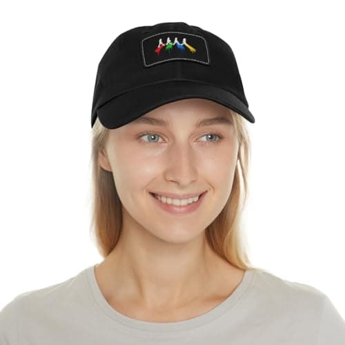 Abbey Road Leather Patch Hat Fab Four Vintage Rock Band Cap Retro Baseball Cap Adjustable Unisex Music Hat Gift Black