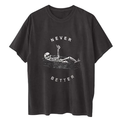 Wukreran Graphic Tees for Women Vintage 90S Summer Y2k Tops for Women Aesthetic Graphic Tees Vintage Clothes Baggy Shorts Sleeve Tshirts Trendy Oversized Blouse