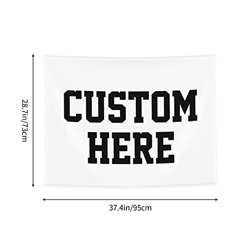 Custom Tapestry Personalized Image Text Custom Wall Tapestry Wedding Funny Backdrop 37''W X 29''L Tapestries, White,Dormitory