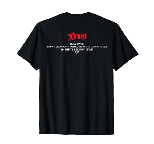 Dio Holy Diver Cover on Black T-Shirt, Men, Black, Large
