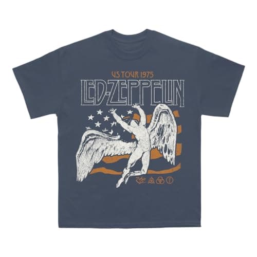 Led Zeppelin USA Flag Angel Tee, Blue Dusk, XX-Large