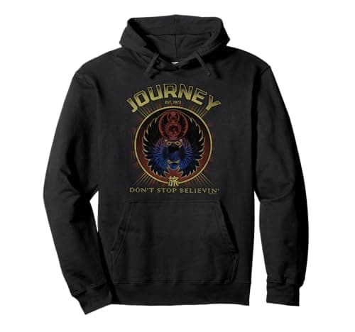 Journey Gold Don't Stop Believin' Scarab Logo Vintage Band Pullover Hoodie