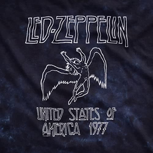 Liquid Blue Men's Led Zeppelin USA Tour '77 T-Shirt, Multi, Large