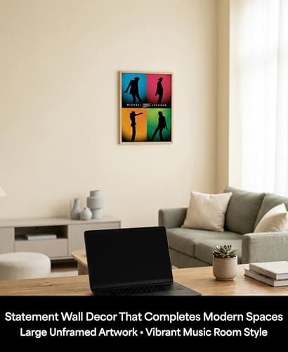 AMERICAN LUXURY GIFTS Iconic King of Pop-Silhouette Wall Art Print, Perfect for Home, Offices, Bedroom, Living Room, & Music Room Decor (Unframed, 11 x 14 inches)