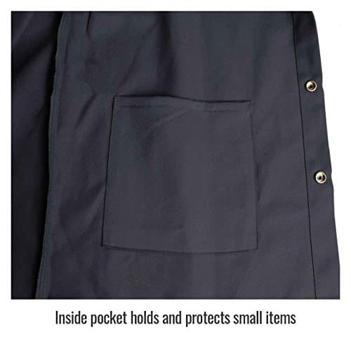 Black Stallion (FBK9-30C 30" Length, 9 oz Flame-Resistant Cotton Welding Jacket, Welder's Collar, Leather-Reinforced Snaps, Scribe Pocket and Inside Pocket, Black, Large