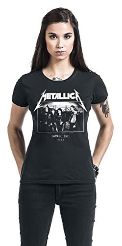 Metallica T Shirt Mop Photo Damage Inc Tour Official Womens Junior Fit Black Size XL