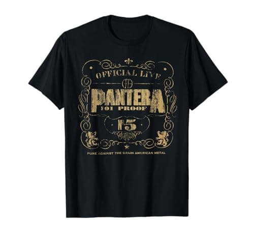 Pantera Official 101 Proof Black Unisex Adult T-Shirt