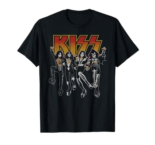 KISS Unisex Adult Slim Fit Black Cartoon T-Shirt