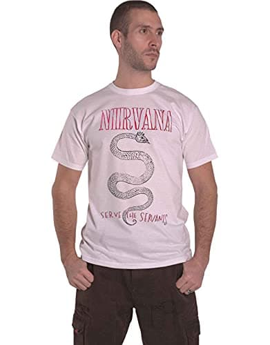 Camiseta Nirvana Serpent Snake Serve The Servants Logo Blanco