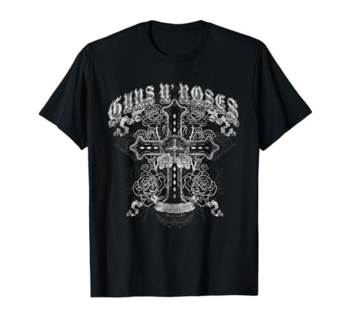 Guns N' Roses Official Vintage White Cross T-Shirt Small