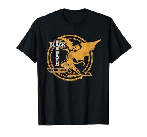 Black Sabbath Official World Tour '77 White/Yellow T-Shirt