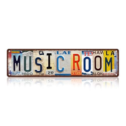 Vintage Music Room Wall Decor Street Signs Music Posters Studio Metal Tin Signs 16 x 4 Inches