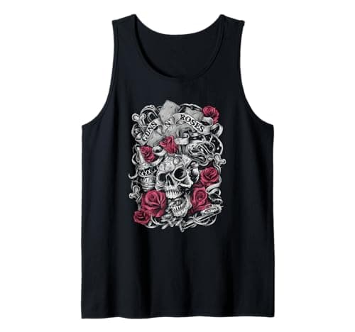 Guns N' Roses Flourish Skull Pink Roses Tank Top Review