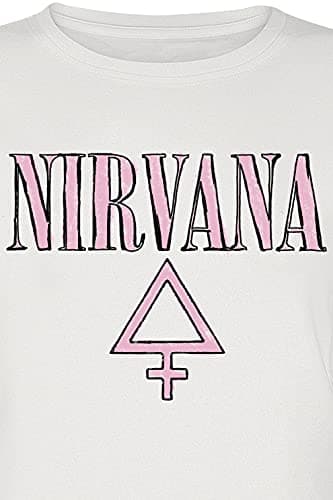 Nirvana T Shirt Femme Band Logo Official Womens Junior Fit White Size L