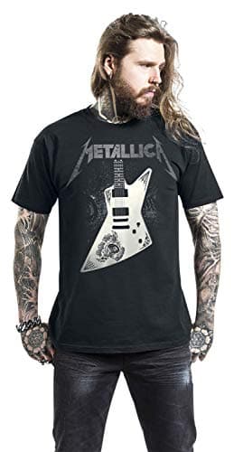Metallica T Shirt Papa Het Guitar Band Logo Official Mens Black Size L