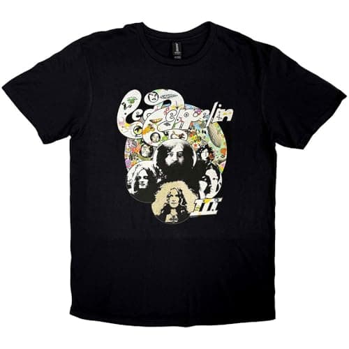Led Zeppelin T Shirt Photo Iii Band Logo Official Mens Black Size XXL
