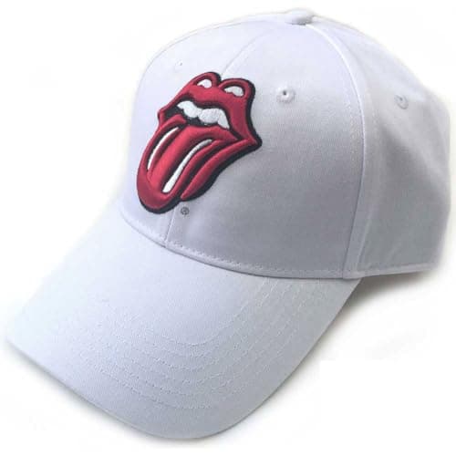 The Rolling Stones Tongue Logo Baseball Cap – Offiziell lizenziert, weiß