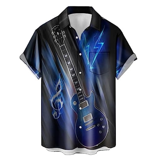Men's Guitar Shirt Review – Ecosunny Electric Lightning Button Down