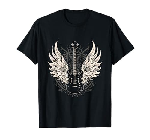 Guitar Wings Vintage Retro 80s Rock & Roll Music T-Shirt Review