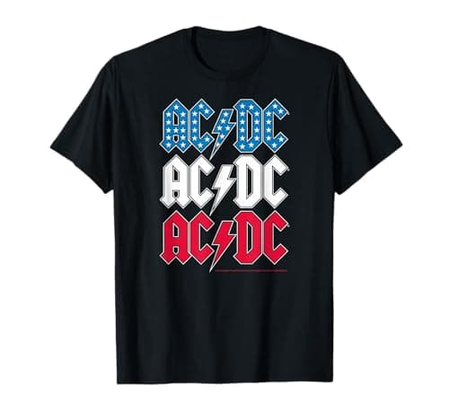 ACDC - Red White Blue Americana Stacked Logo T-Shirt