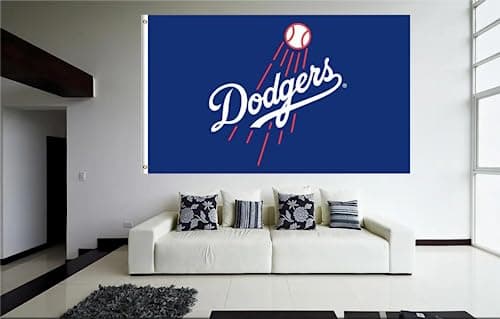 Dodgers Flag Banner 3 * 5ft with 2 Brass Grommets Garage Decor Wall Man Cave Vibrat Color/HD printing/Polyster Banner