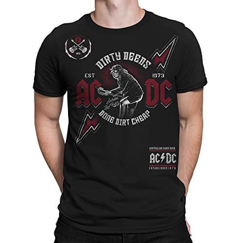 Liquid Blue unisex adult Ac/Dc Australian Hard Rock Dirty Deeds Short Sleeve Tee T Shirt, Black, X-Large US