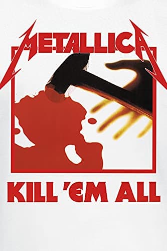 Metallica T Shirt Kill Em All Band Logo Official Mens White Size L