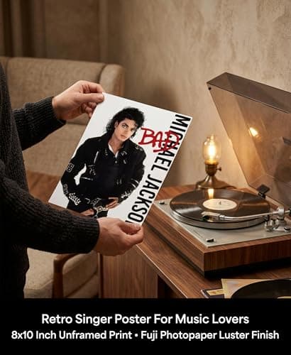 AMERICAN LUXURY GIFTS 80s Pop Music Album Cover Wall Art - 8x10 Unframed Retro Singer Poster - Vintage R&B Artist Print for Bedroom Aesthetic, Recording Studio, Man Cave & Home Theater Decor
