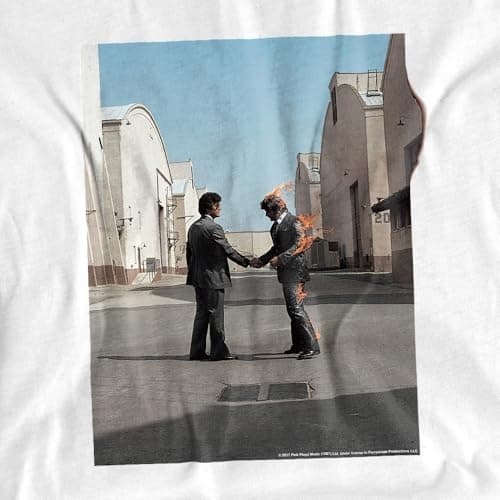 Popfunk Pink Floyd Wish You were Here Rock Album T Shirt (Medium) White